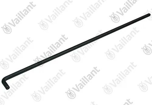 Schwarzer, gerader Halter von Vaillant mit einem abgewinkelten Ende. Die Oberfläche ist glatt und die Länge ist gleichmäßig.